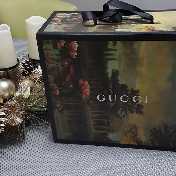 Gucci GG Supreme Peacock Brown Tote Leather Floral Bag Bird Handbag - Picture 2 of 12